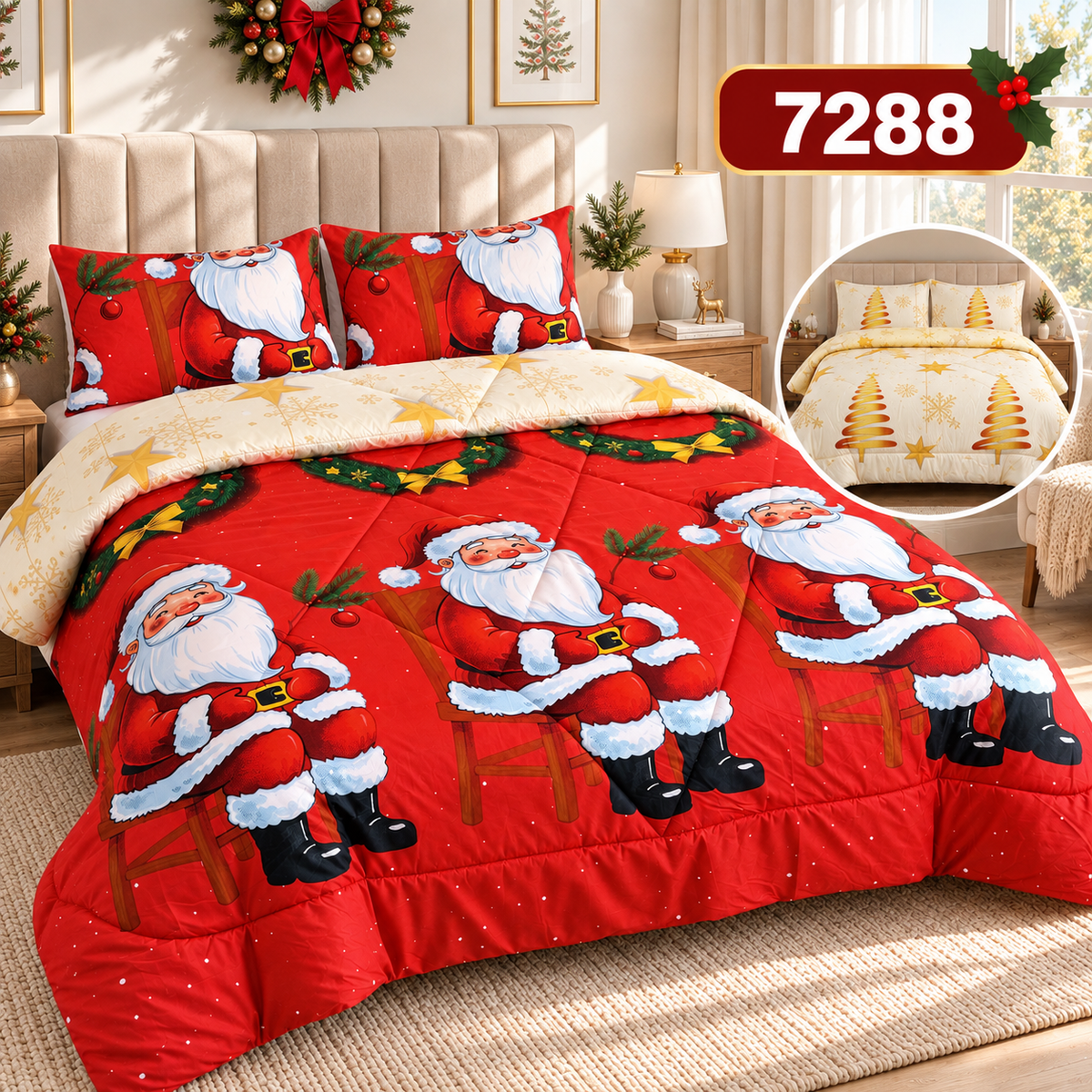Edredón Navideño🎅 PREMIUM doble faz