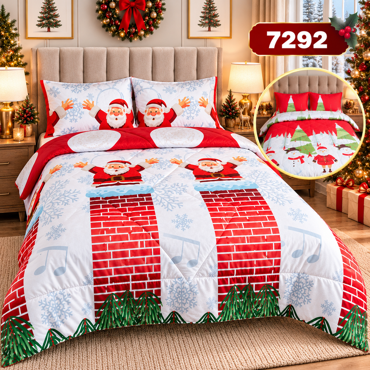 Edredón Navideño🎅 PREMIUM doble faz