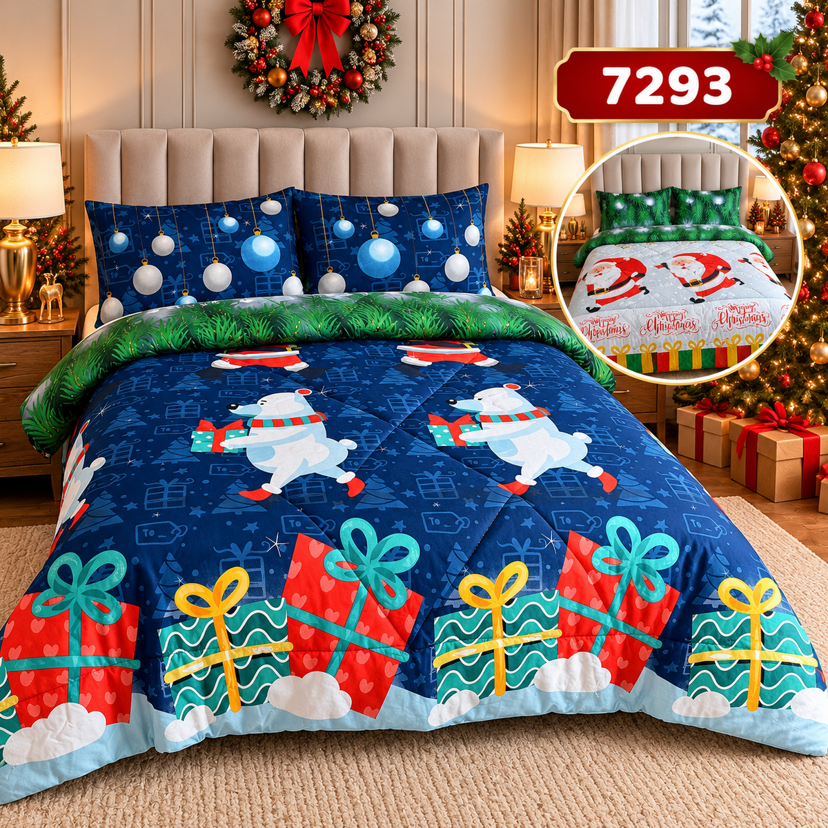 Edredón Navideño🎅 PREMIUM doble faz